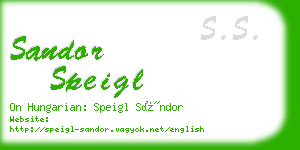 sandor speigl business card